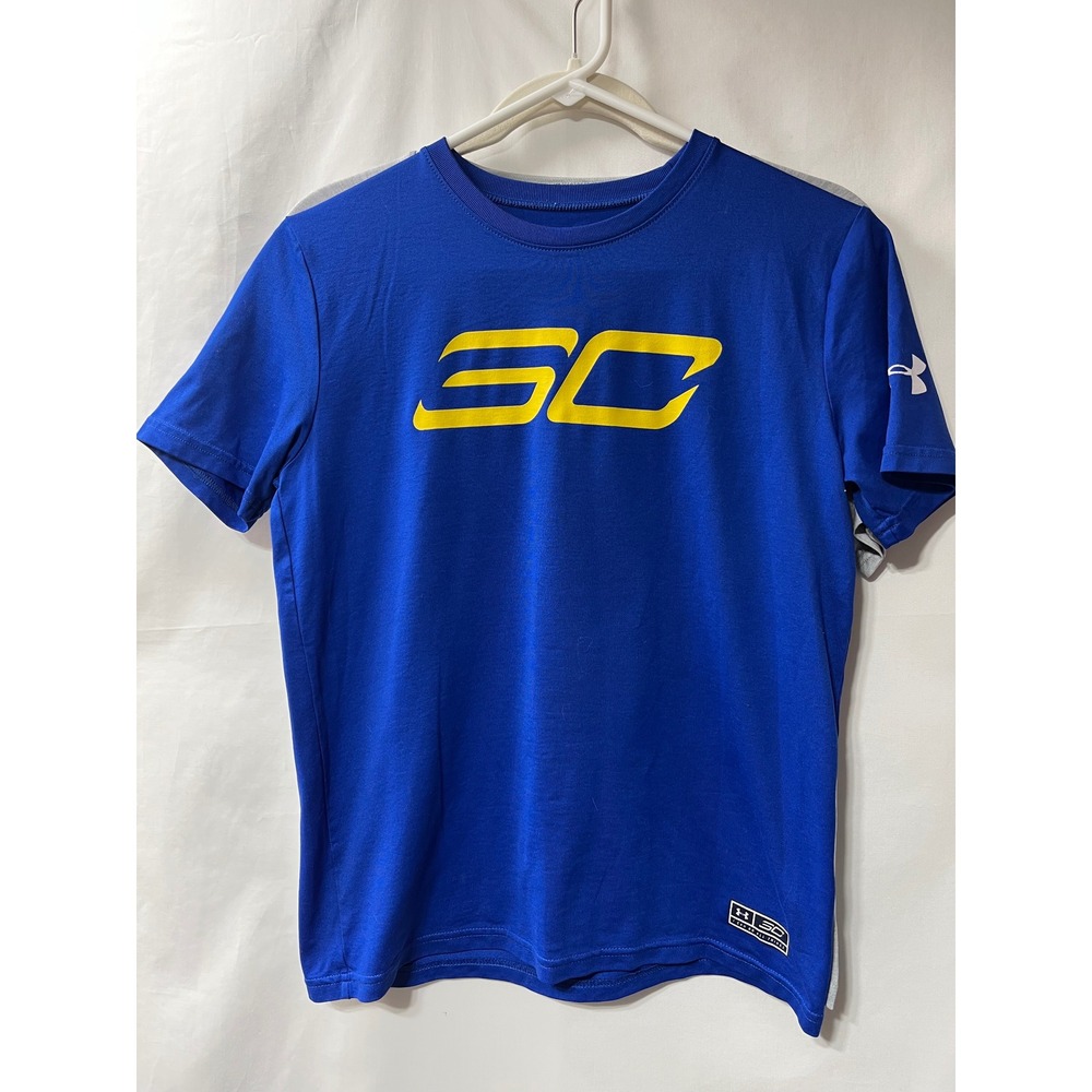 Under Armour Boys HeatGear T-Shirt Bundle Stephen Curry SC30 MVP Grey Blue YLG 2 - Picture 4 of 4
